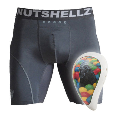 Nutshellz® Black Cock & Balls/ White Surround/Jock Combo/Adult/Level 1