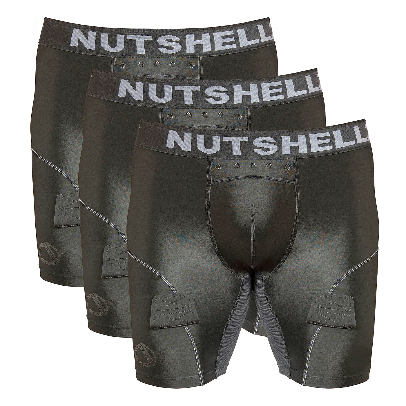 Nutshellz® Hockey Jock-short With Velcro 3 Pack/Black/Adult