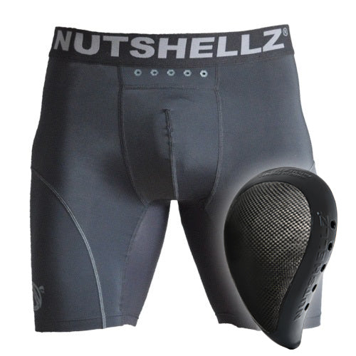 Nutshellz® Level 2 Ballistic Groin Protector + Jock Short Combo | Black |
